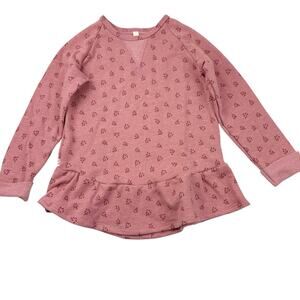 Childhoods Clothing Rosewood Pink Pinecones Peplum Sweatshirt